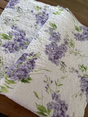 🍓Laura Ashley purple green floral KING SHAMS